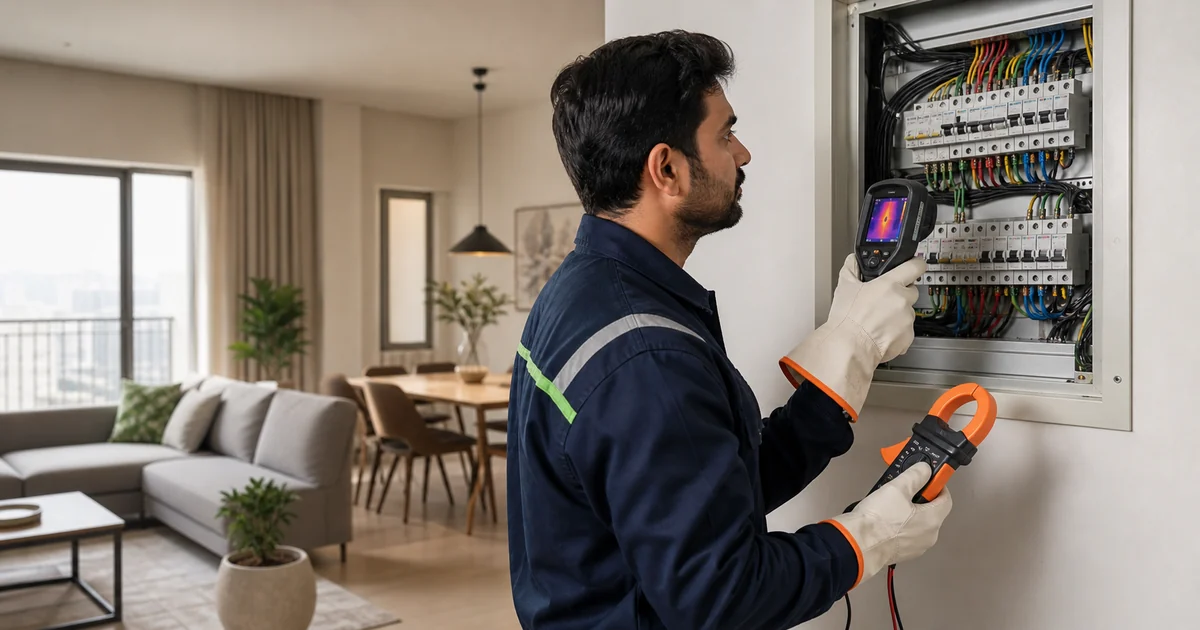 NexSafety engineer carrying out a preventive electrical inspection
